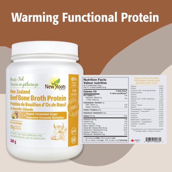 Beef Bone Broth Protein + Organic Fermented Ginger